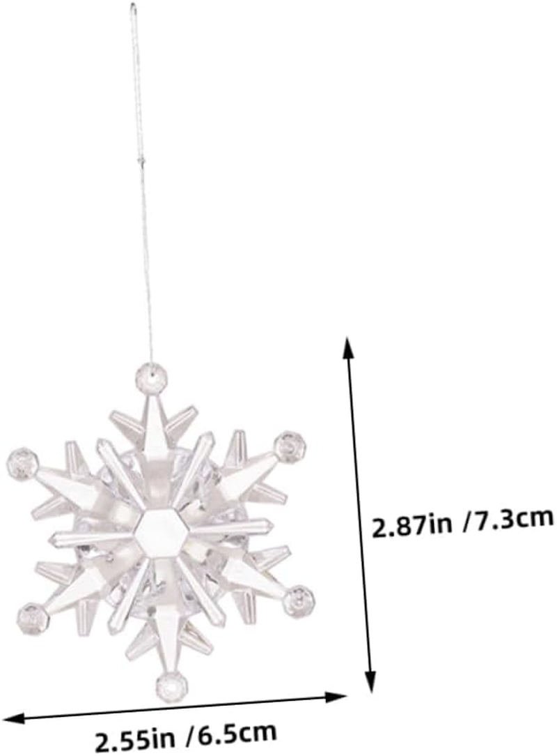 6Pcs Crystal Snowflakes Ornaments Snowflake Hanging Decorations for Xmas Tree Winter Party Decorations image number 4