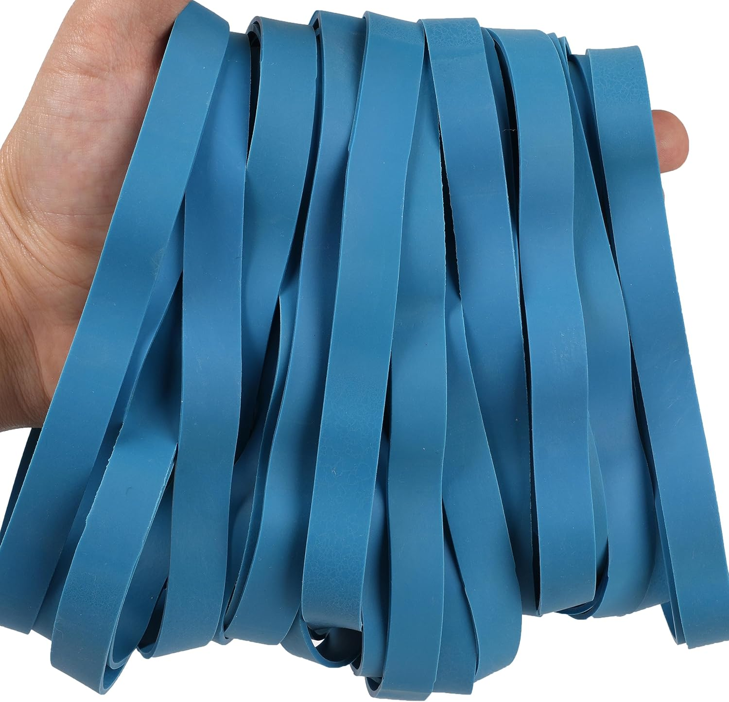 Rubber Bands Size#107 Blue 20Pcs Heavy Duty Big Wide Elastic Bands for Office Supplies image number 4
