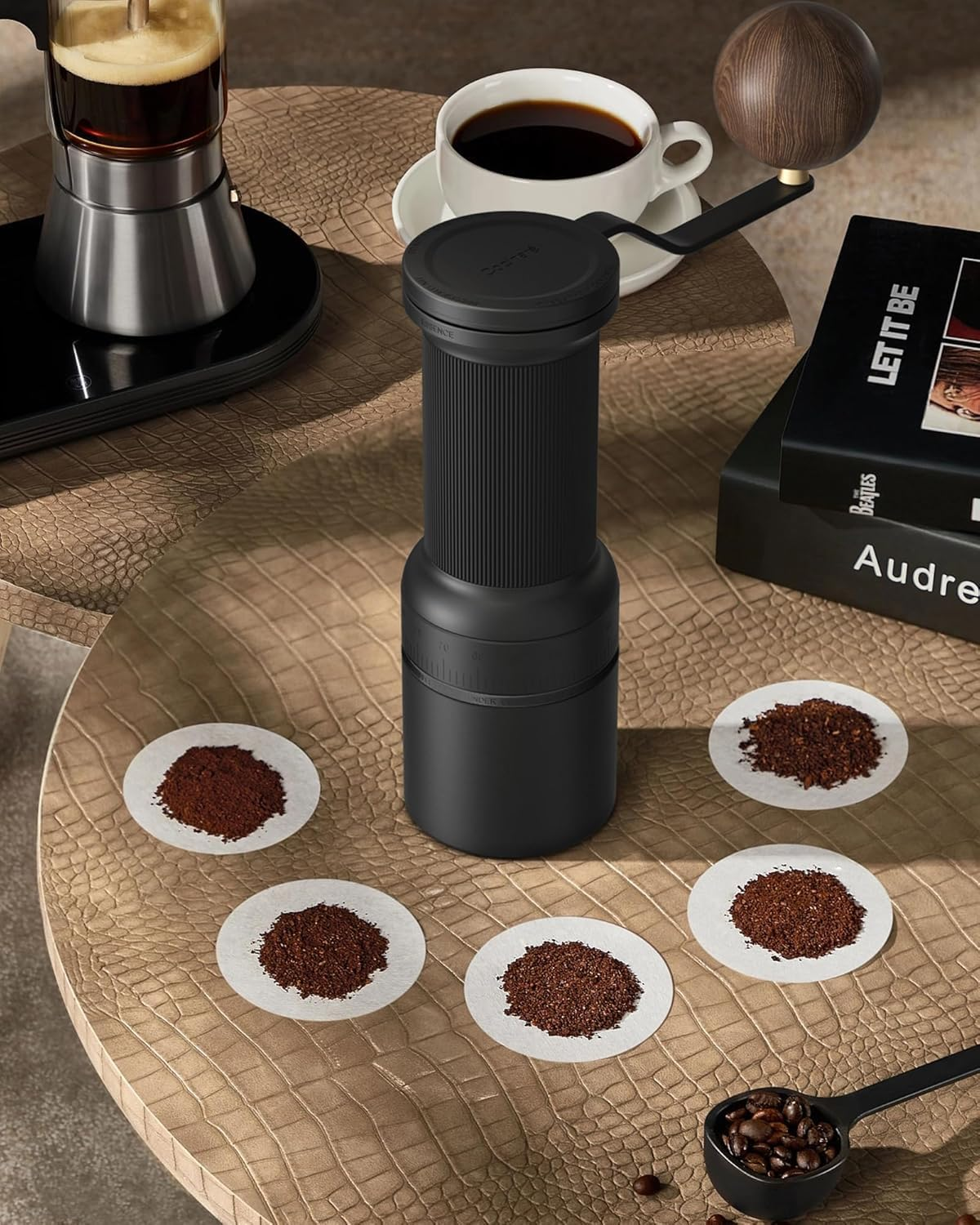 Cocinare Essence GO B38 Ultra Manual Coffee Grinder &ndash; Ghostedge Ultra Burr & 80 Grind Settings, Perfect for Pour-Over, Espresso & Cold Brew (Black)