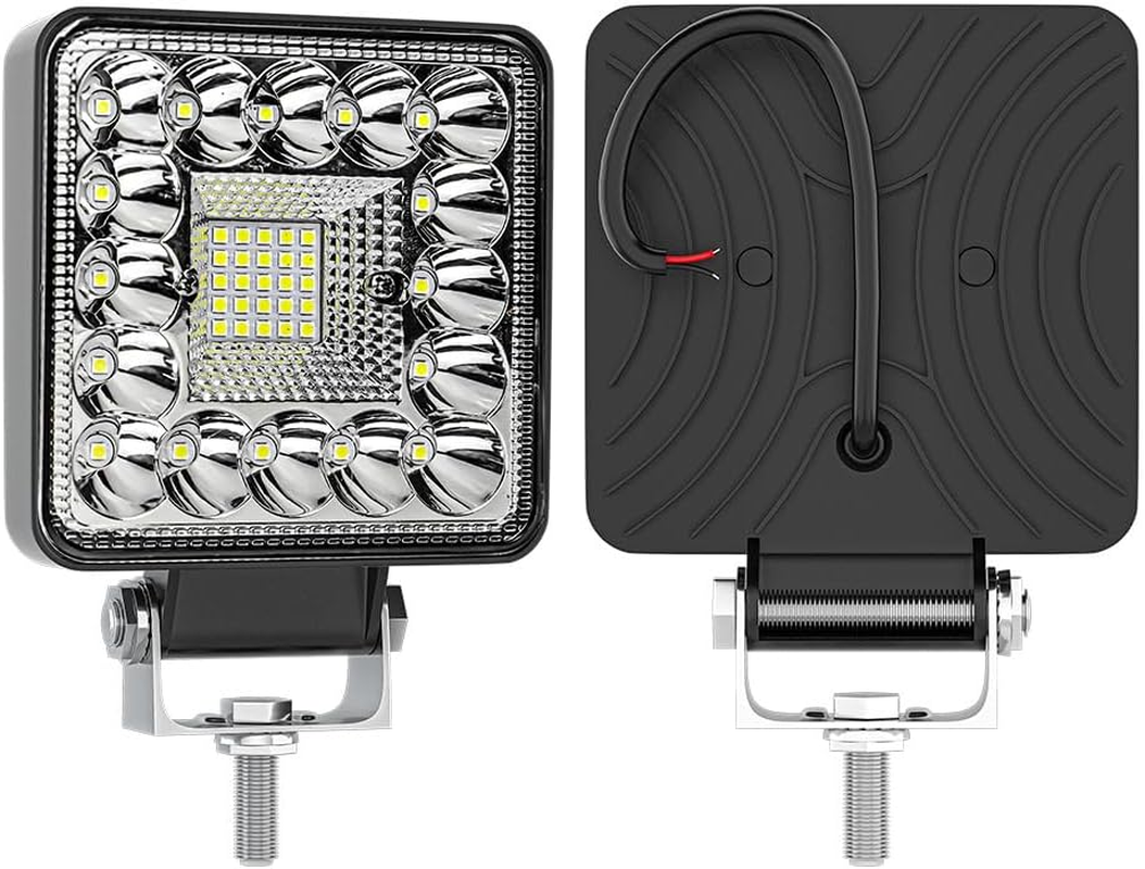 RUNEWAX LED Work Light 12V 48W 6000K White Spotlight Waterproof for Truck Tractor Golf Cart Boat Marine RV Motorcycle Car SUV Van,Pack of 2 image number 1