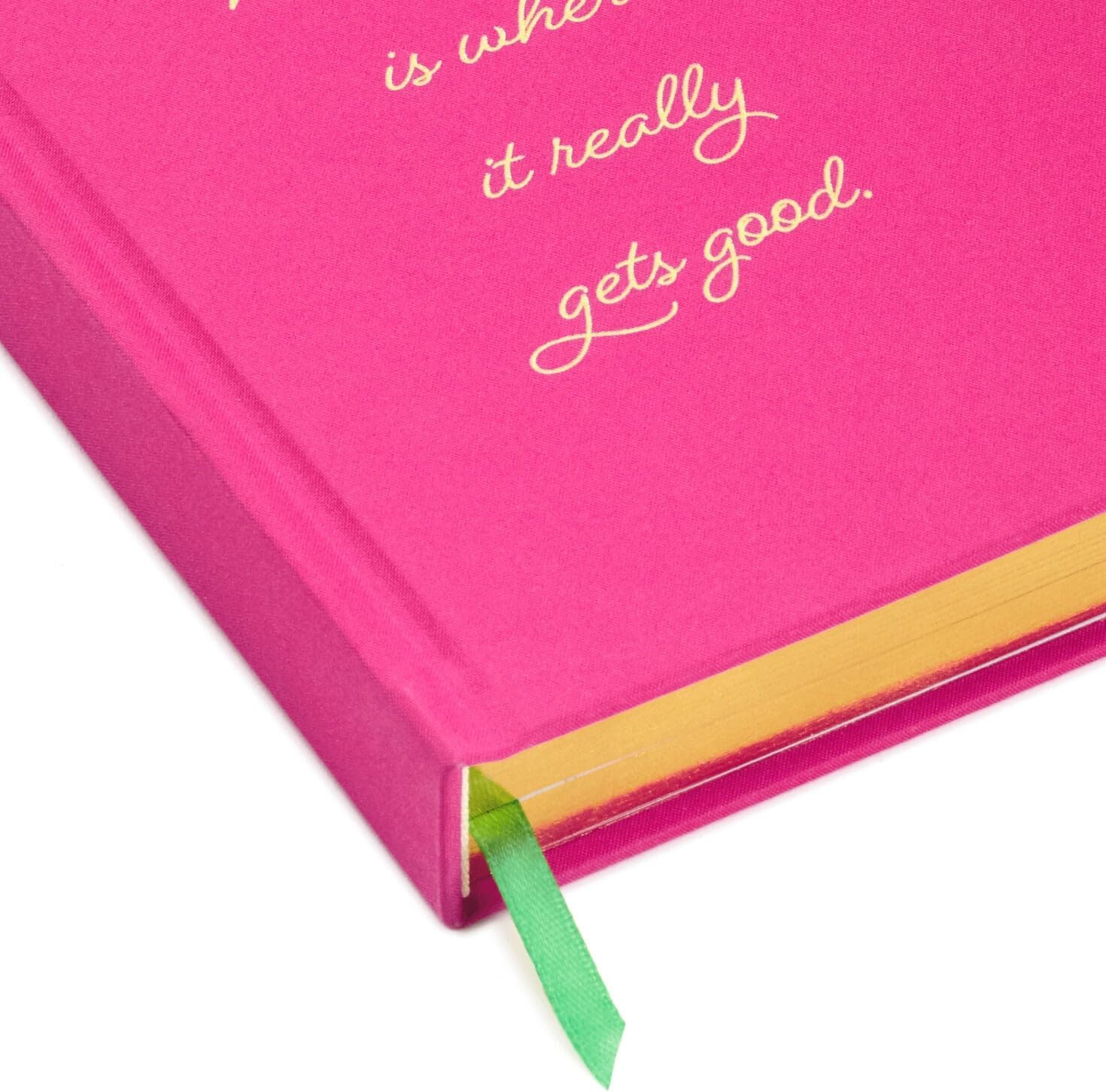 Hallmark Next Chapter Notebook, Hardcover Notebook - 5-Inch Width X 7 Height-Inch - 300 Pages, Bright Fuchsia Cover and Ribbon Bookmark. Manifestation Journal/Mindfulness Journal, for Her image number 4