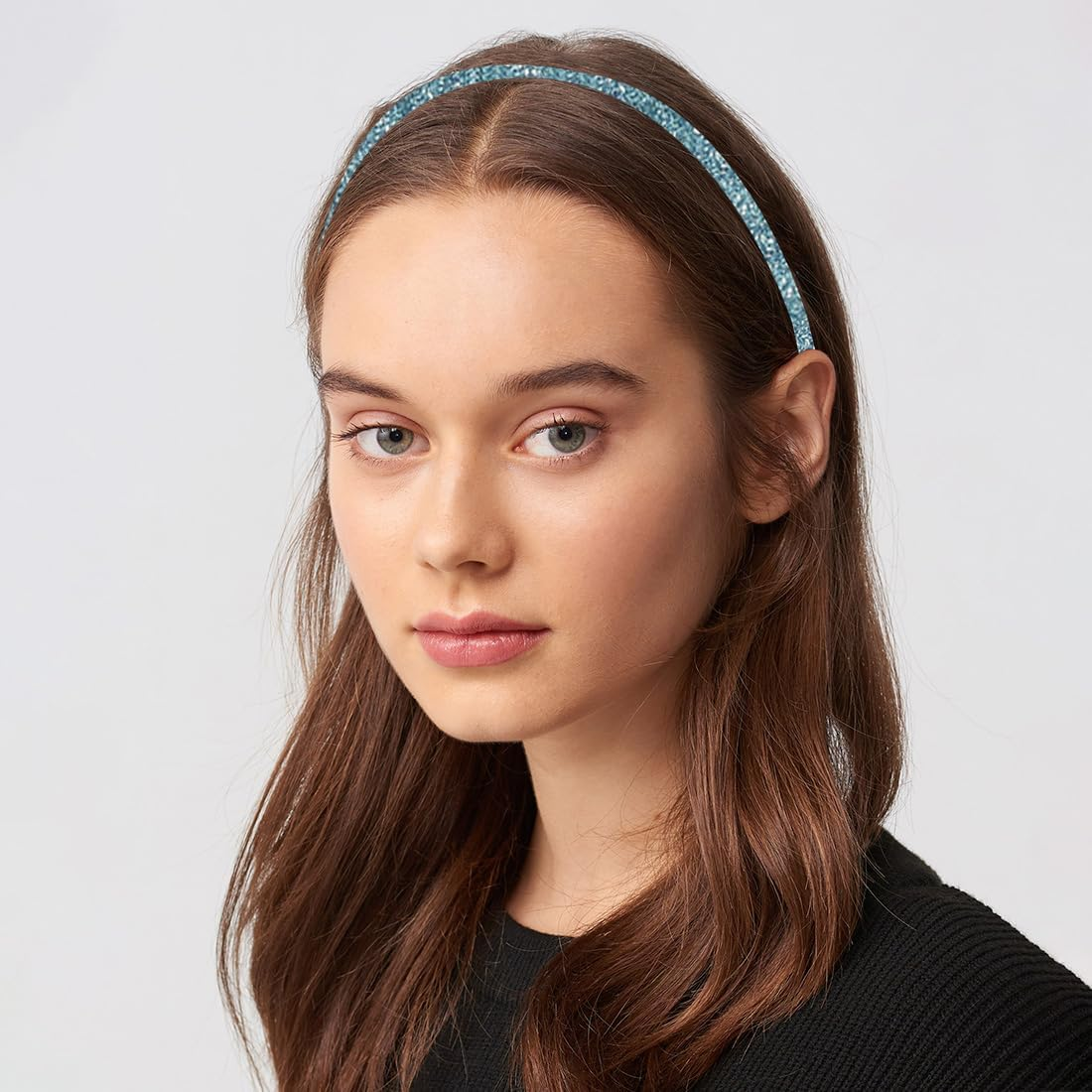 GHPKOTW Pack of 4 Glitter Headbands, Colourful Hair Accessories, Plastic, Glittering, Cute, Non-Slip, Thick, Glittery, Confetti, Rainbow Hair Bands with Teeth for Little Girls (Gold, Silver, Pink, image number 3