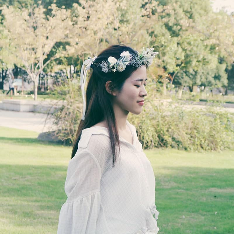 FOMIYES Simulated Flower Hair Accessories Lightweight Floral Headband for Brides Wedding Party Photo Shoots Cosplay Headwear for Girls image number 2