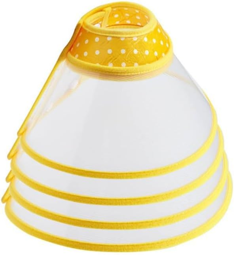 Pet Cone Recovery Dog Cone Adjustable Dog Collar Clear Padded Collar with Breathable Soft Edge, Plastic Puppy Cone Protect the Neck Surgery Recovery, for Cats and Puppies (Yellow, L) image number 1