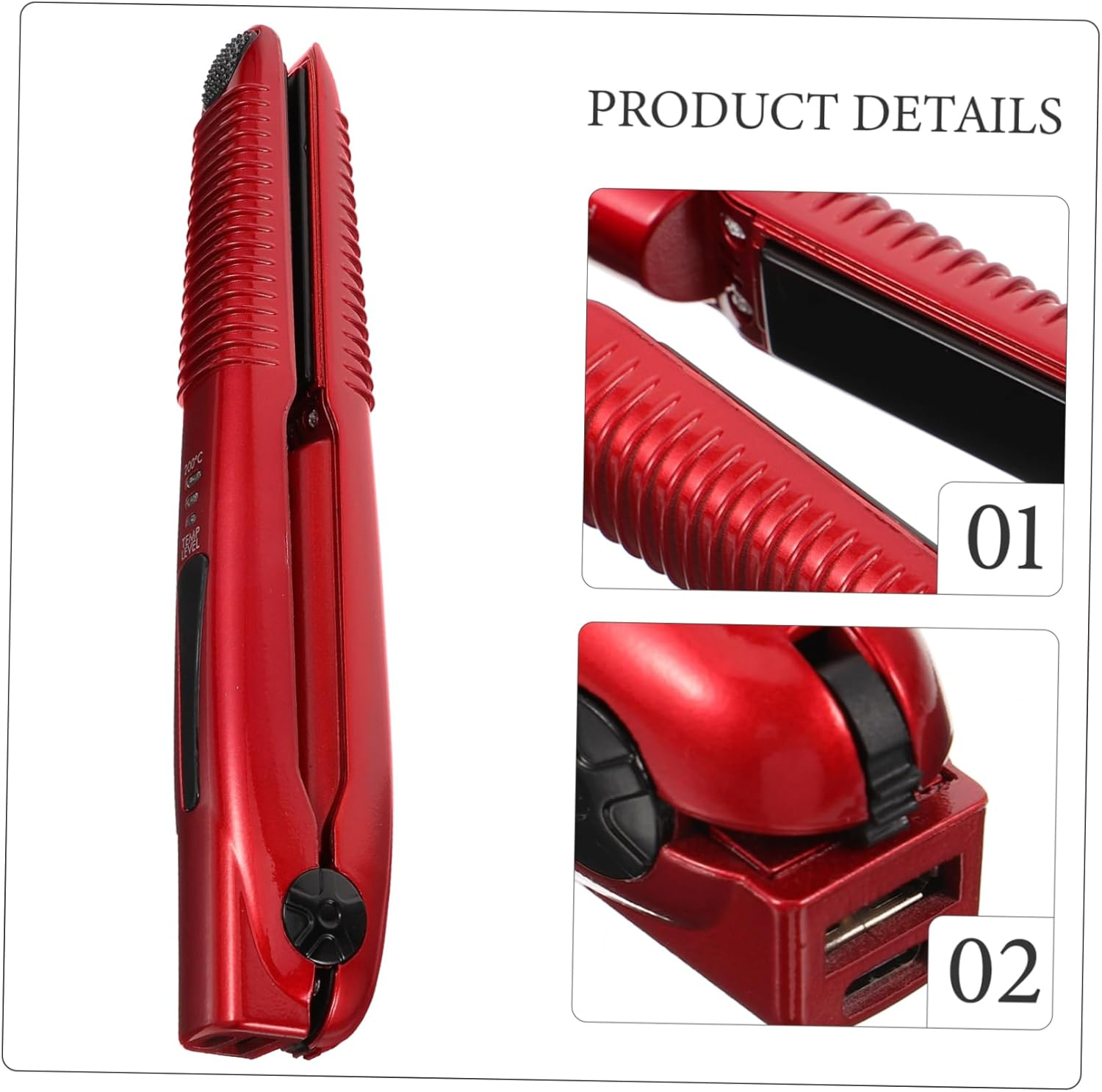 TOVINANNA Travel Electric Clamp Hair Straightener Wireless Curler Cordless Rechargeable Hair Styling Tool for Types image number 4