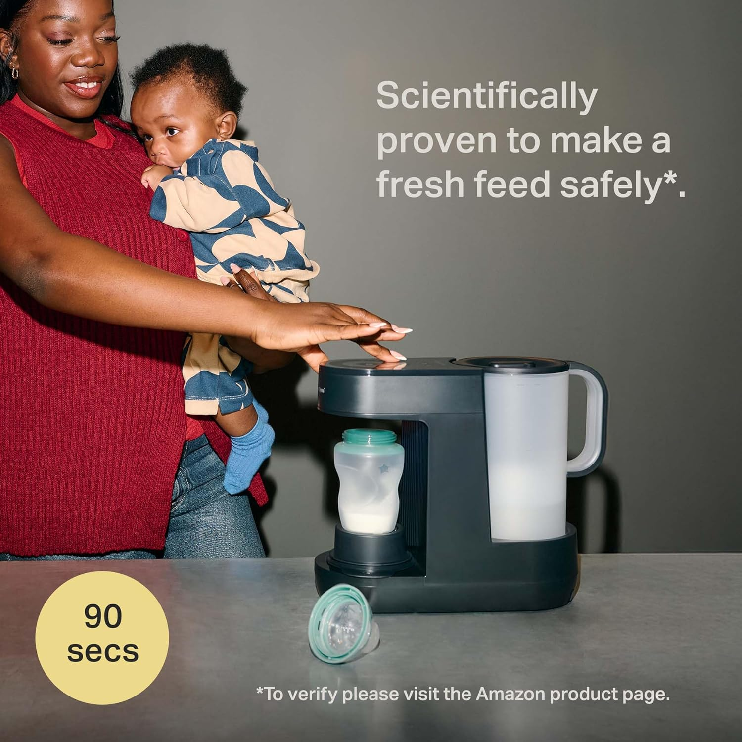 Tommee Tippee Perfect Prep Machine, Baby Bottle Formula Feed Maker with Antibacterial Water Filter, App Support, Day & Night Feed-Friendly Features, Slate image number 2