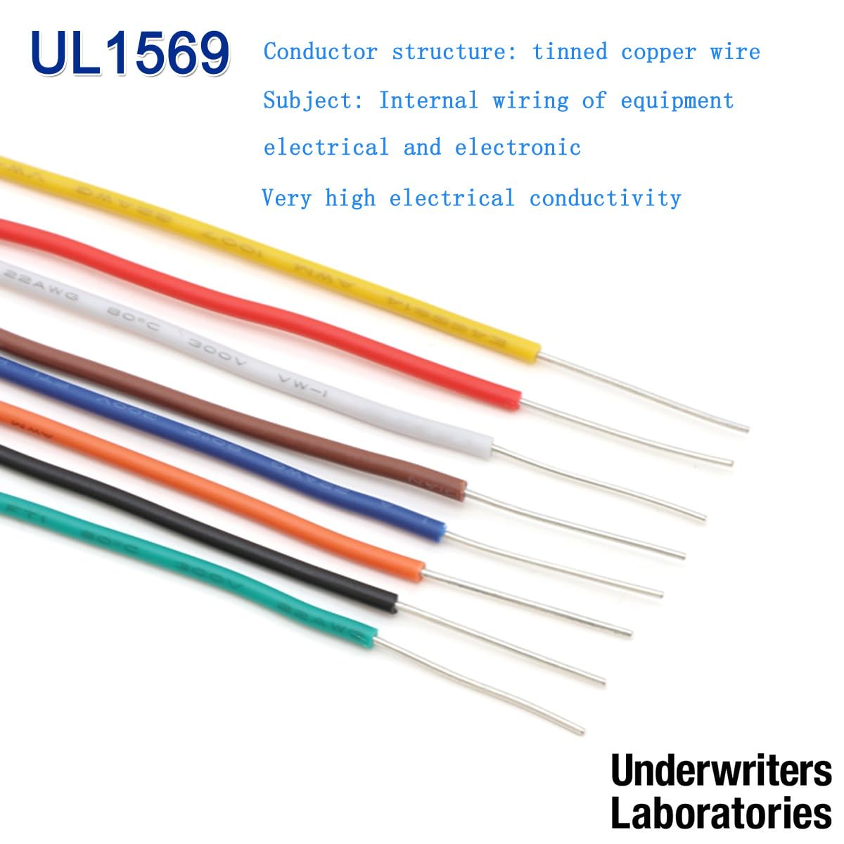14AWG Electronic Wire UL1569 Electrical Equipment Wiring Kit Solid Copper Tinned Copper Stranded Connector Wire DIY Electronics High Temperature Resistant Wire, Tools Included <9.84Feet X 6Colors> image number 6