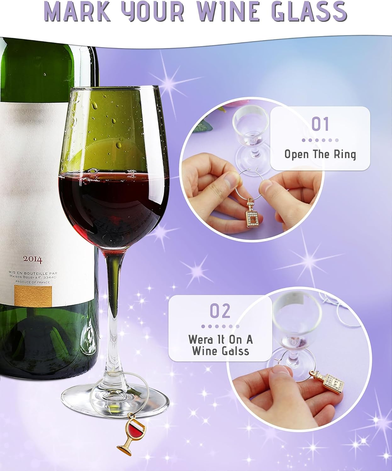 JIALEEY 100PCS Wine Glass Charm Rings 25Mm Silver Plated Open Jump Ring Earring Beading Hoop for Jewelry Making Wedding Birthday Party Festival Favor image number 6