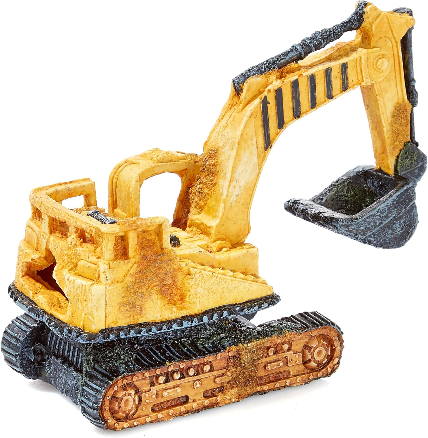 CLASSIC Excavator Yellow Digger Fish Tank Ornament Aquarium Decoration 170 X 70 X 135 Mm Hand-Painted Non-Toxic Resin for Freshwater Tanks image number 5
