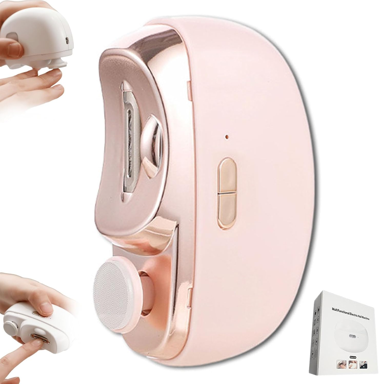 2026 New Automatic Nail Clippers for Seniors, Electric Nail Trimmer Polisher, 2-Speed USB Rechargeable Electric Toenail Clippers with Light and Nail Scraps Storage for Thick Toenails (Black)