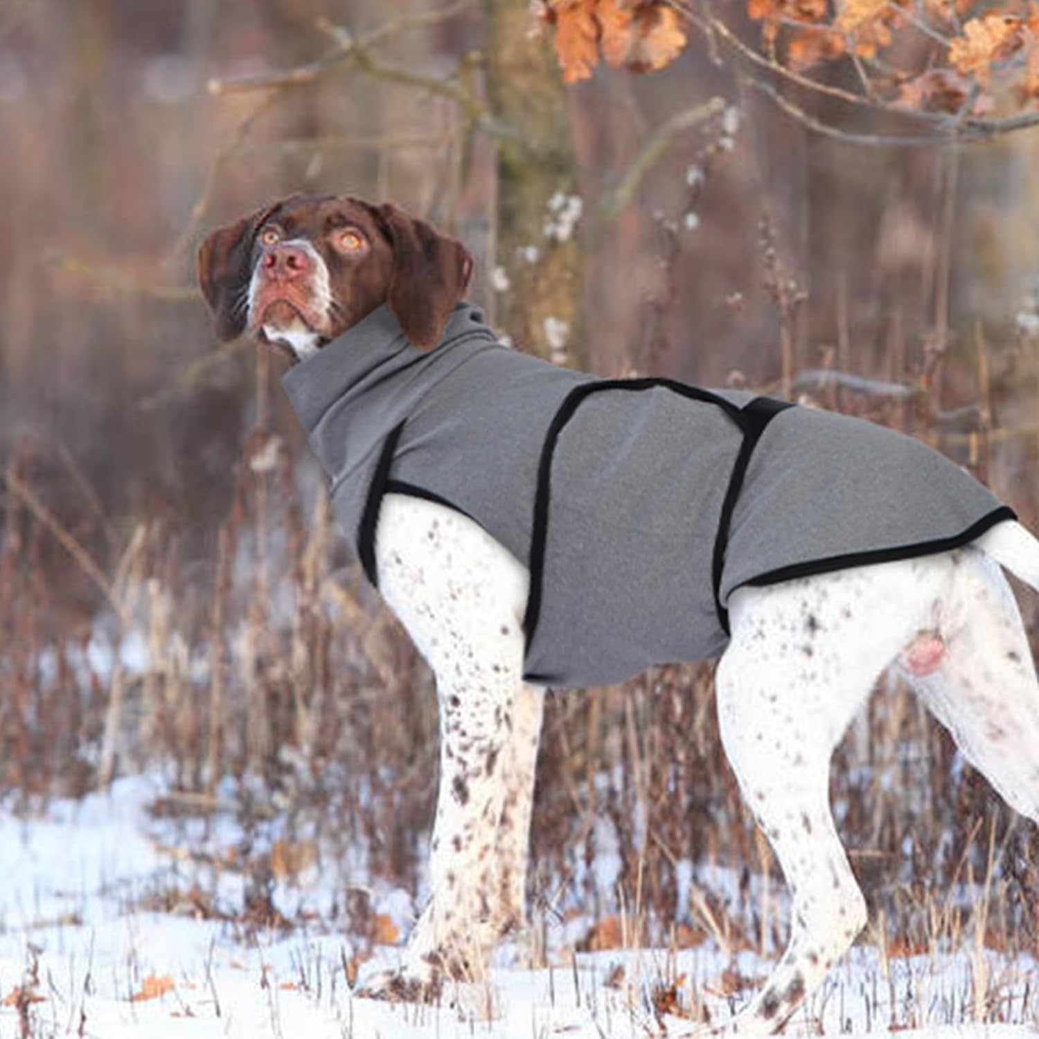 Iecoii Dog Anxiety Jacket Calming Shirt, Calming Vest with Dog Ear Muffs, Noise Protection Winter Pet Coat, Thundershirt for Dogs, Lightweight Stretchy Turtleneck Dogs T-Shirts image number 1