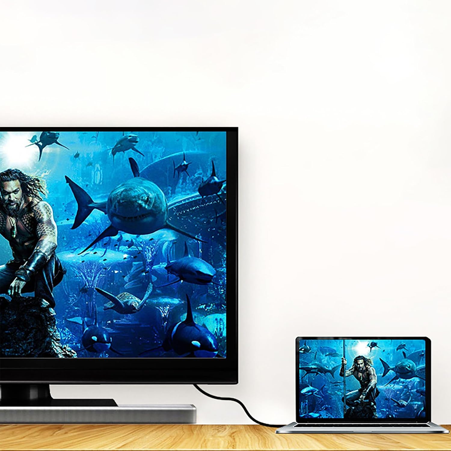 Tunghey 90 Degree Right Angle VGA Cable, down Angle VGA Male to VGA Male Cable 1080P Full HD Computer Monitor Cable for Computer PC Laptops TV Projectors (1.5M) - 0.5M image number 6