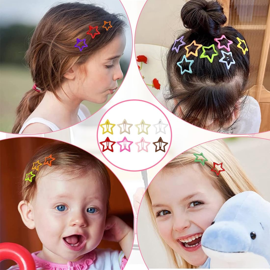 BQRKOTM Pack of 50 Star Hair Clips, Pentagram Hair Clips, Y2K Hair Pins, Metal Non-Slip Star Hair Clips, Retro Punk BB Hair Clips for Women and Girls image number 5