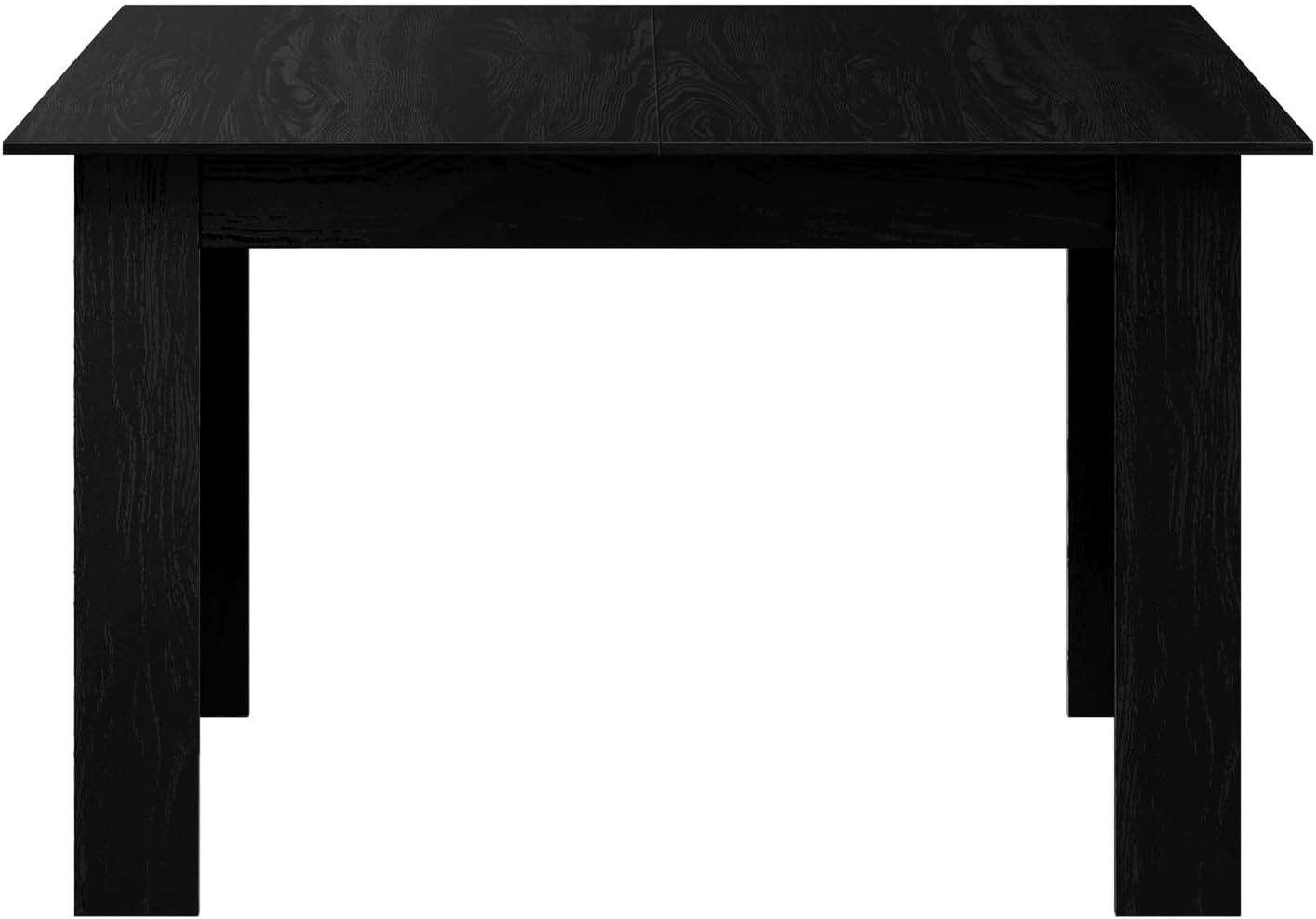 Oikiture 160Cm Dining Table Extendable Rectangular Dining Table for Home Kitchen and Dining Room Black