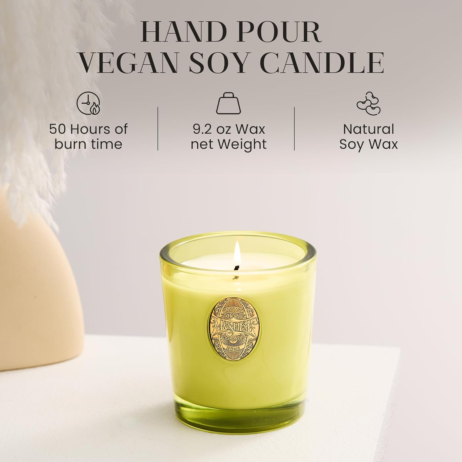 M&SENSE Natural Soy Wax, Seattle Rainforest Scented Aromatherapy Candle for Women and Men - 9.2 Oz, 50 Hours Burn Time, Orange |Luxury Home Scented and Home D&eacute;cor