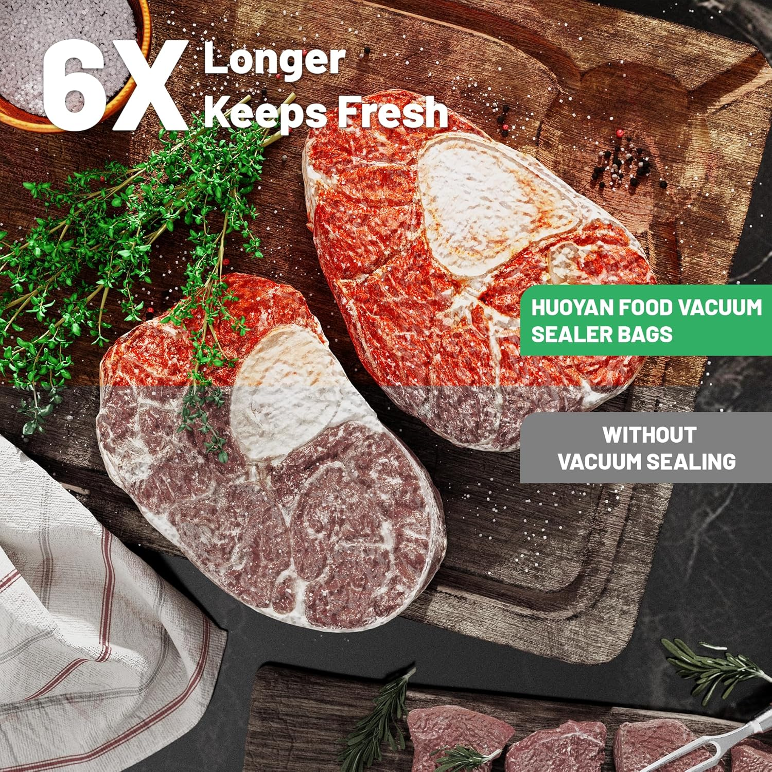 50Pcs Vacuum Sealer Bags for Food 20X30Cm Vacuum Seal Freezer Bags Pre-Cut Commercial Grade Vac Seal Meal Bags for Food Saver Storage, Meal Prep or Sous Vide image number 4