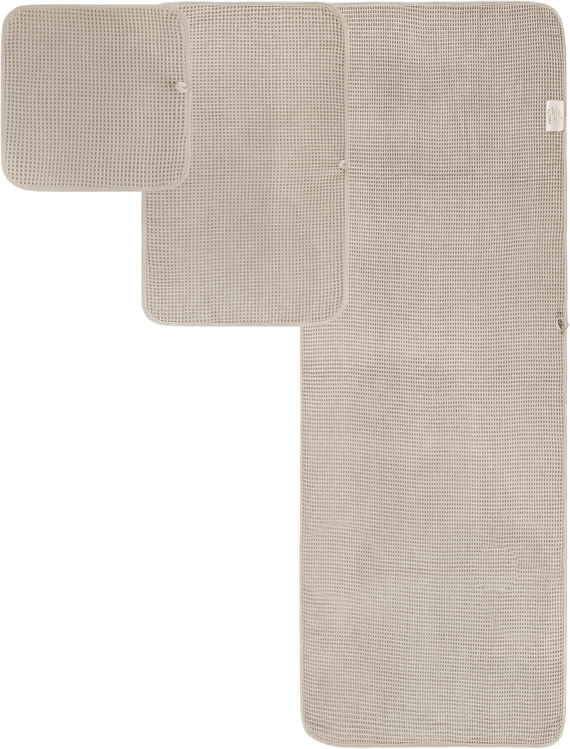 Polyte Microfibre Oversize, 76 X 152 Cm, Quick Dry Lint Free Bath Towel Set, 6 Piece (Beige, Waffle Weave) - Blue image number 7