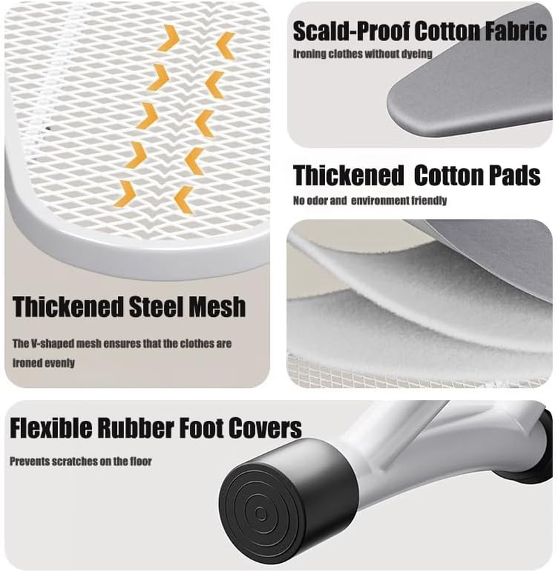 Ironing Board, 47"X13" Heat Resistant Cover Iron Board with Steam Rest, Non-Slip Foldable Ironing Stand. Heavy Sturdy Metal Frame Legs Iron Stand(13 * 34 * 47 Inches) image number 2