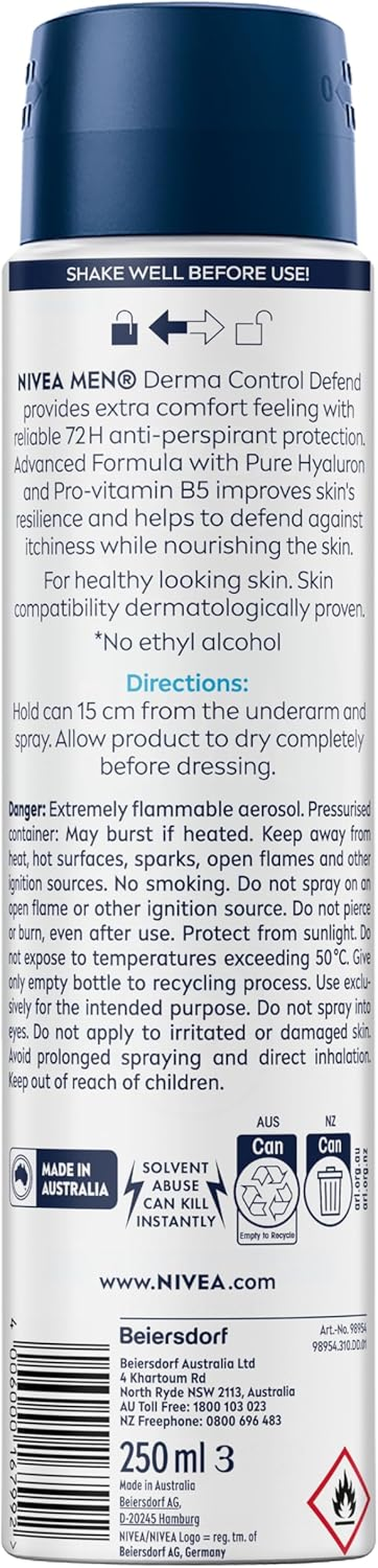 NIVEA MEN Derma Control Defend Aerosol 250Ml image number 5