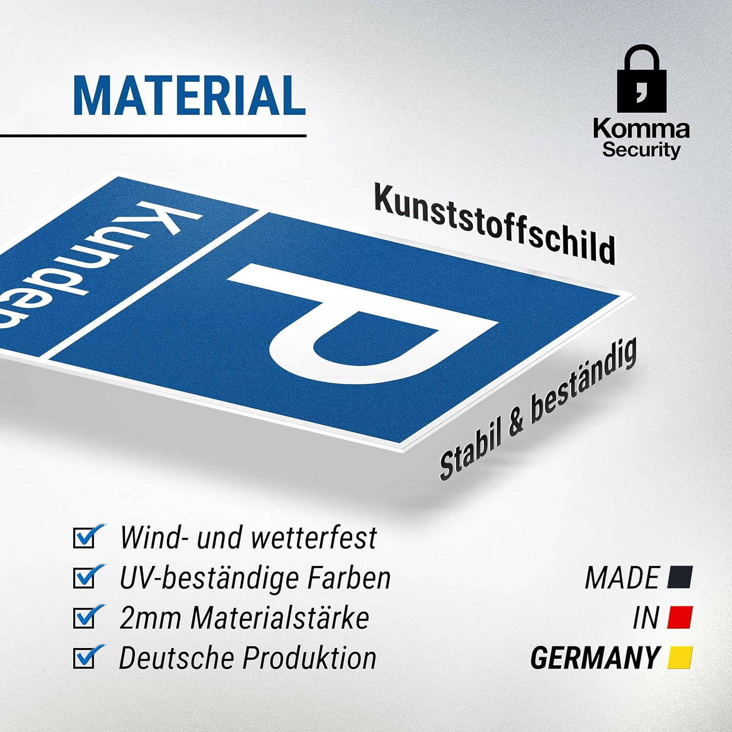 Komma Security Parking Customers Plastic Sign - Customer Parking 20 X 30 Cm Sign Private Parking - Customers Parking Sign Reserved - Keep Parking Free Parking Space Customer image number 6