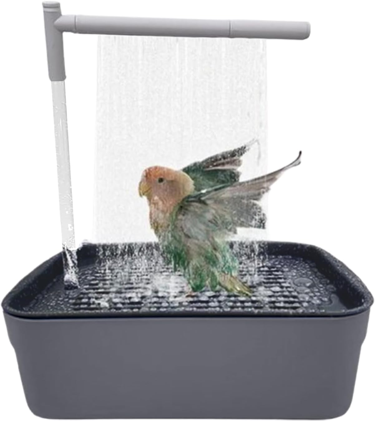 Yidueace Parrot Bath, Automatic Budgie Bath Shower, Rechargeable Tub with Circulation Tap, Bath Accessories for Small and Medium Parakeets and Lovebirds image number 2