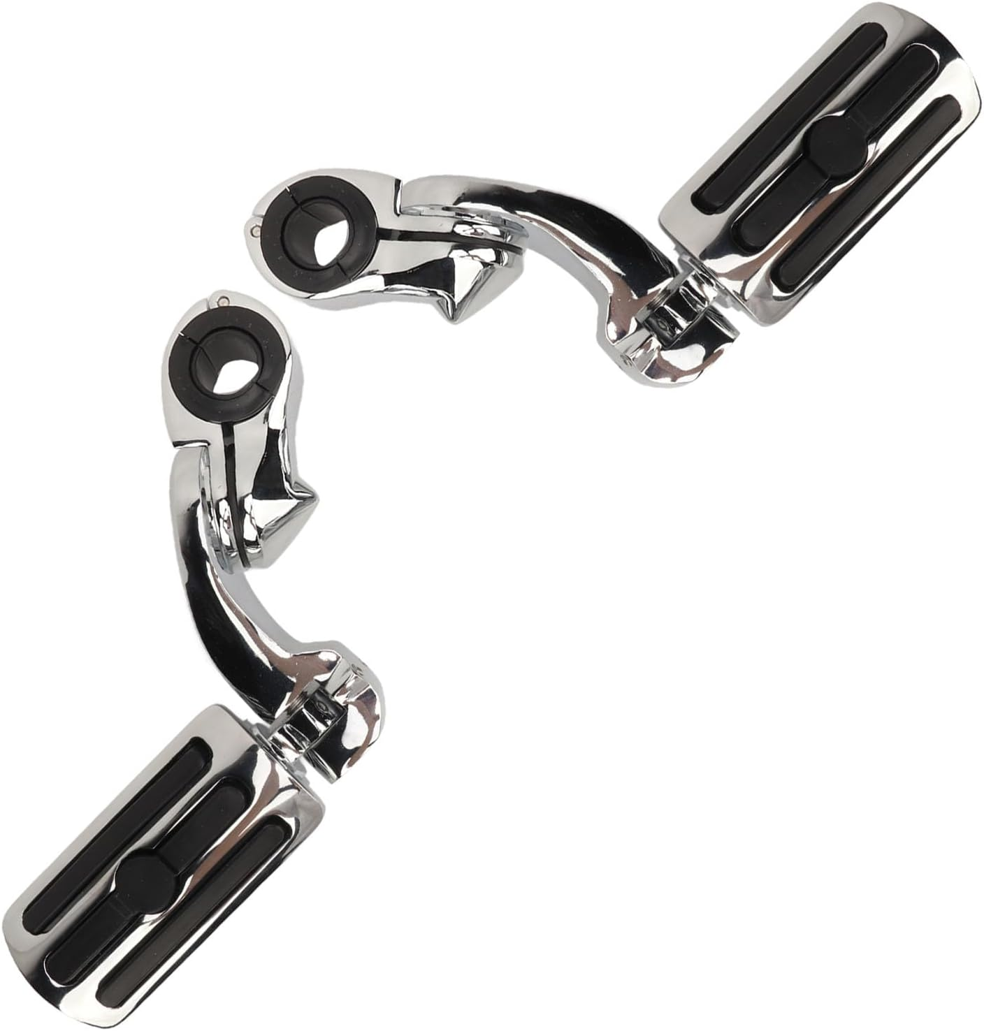 2Pcs Highway Footpegs, Motorcycle Highway Pegs for Davidson, Adjustable Comfortable Footrest with Mounting Clamps, Highway Engine Guard Bar Highway Foot Peg Pedal Mount Kit image number 4