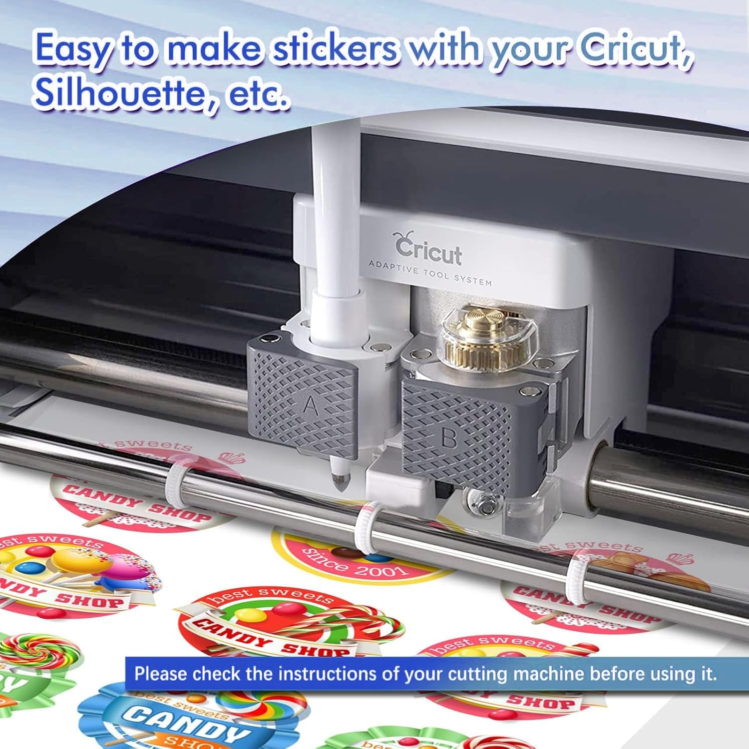 TOJUNE Printable Vinyl Sticker Paper for Inkjet Printer, A4-21X29.7 Cm - 8.27"X11.69", Waterproof, Arbitrary Cutting, Adhesive Backing, Stable Adhesion (White Glossy (20 Pcs)) image number 4