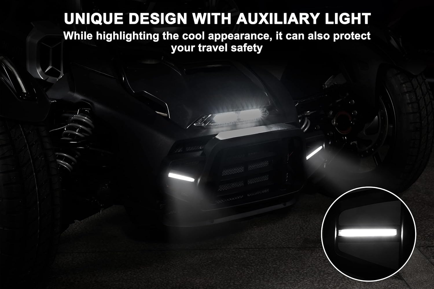SAUTVS Front Bumper Guard with LED Light for Can-Am Ryker, Front Profile Bumper Guard Protector with LED Accent Light for Can Am Ryker 600 900 Sport Rally All Models Accessories (Replace #219401108) image number 2