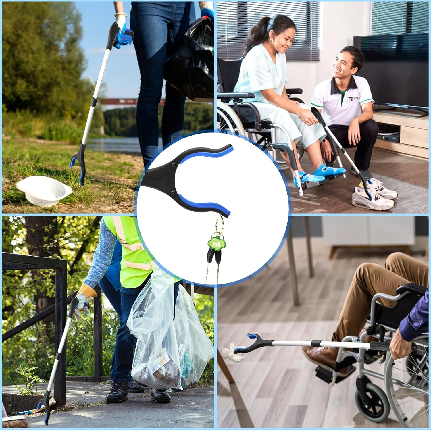 2-Pack Grabber Tool, 32" Long Reacher Grabber Pickup Tool with Magnetic Tip, Trash Picker Grabber for Elderly Grab It Reaching Tool, Garbage Picker Upper, Litter Pick up Grab Tool, Claw Grabber Stick image number 5