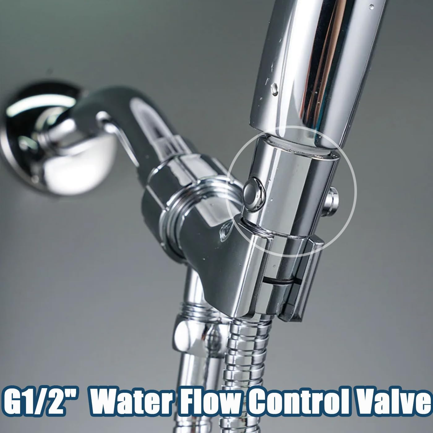 3 Pcs Water Flow Control Valve G1/2" Universal Size Shower Head Shut off Button Type ABS Material Valve for House Shower Arm and Hose