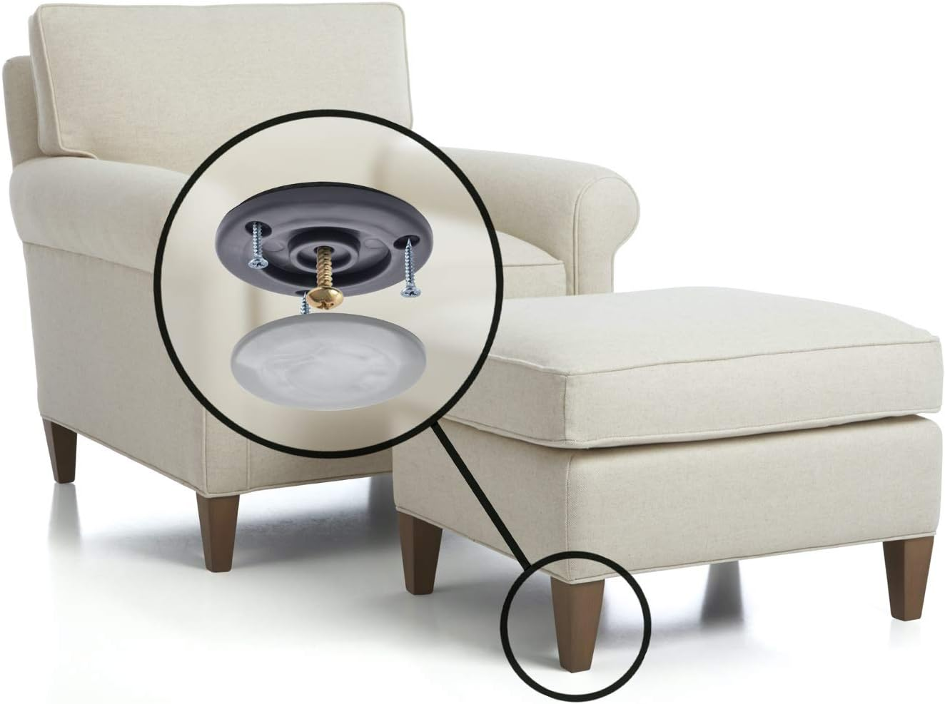 Gorillaglides CB503 50Mm Furniture Sliders/Screw on Glide Floor Protectors (Set of 4 Glides) for Carpet and Hard Surface Sliding, Round image number 6