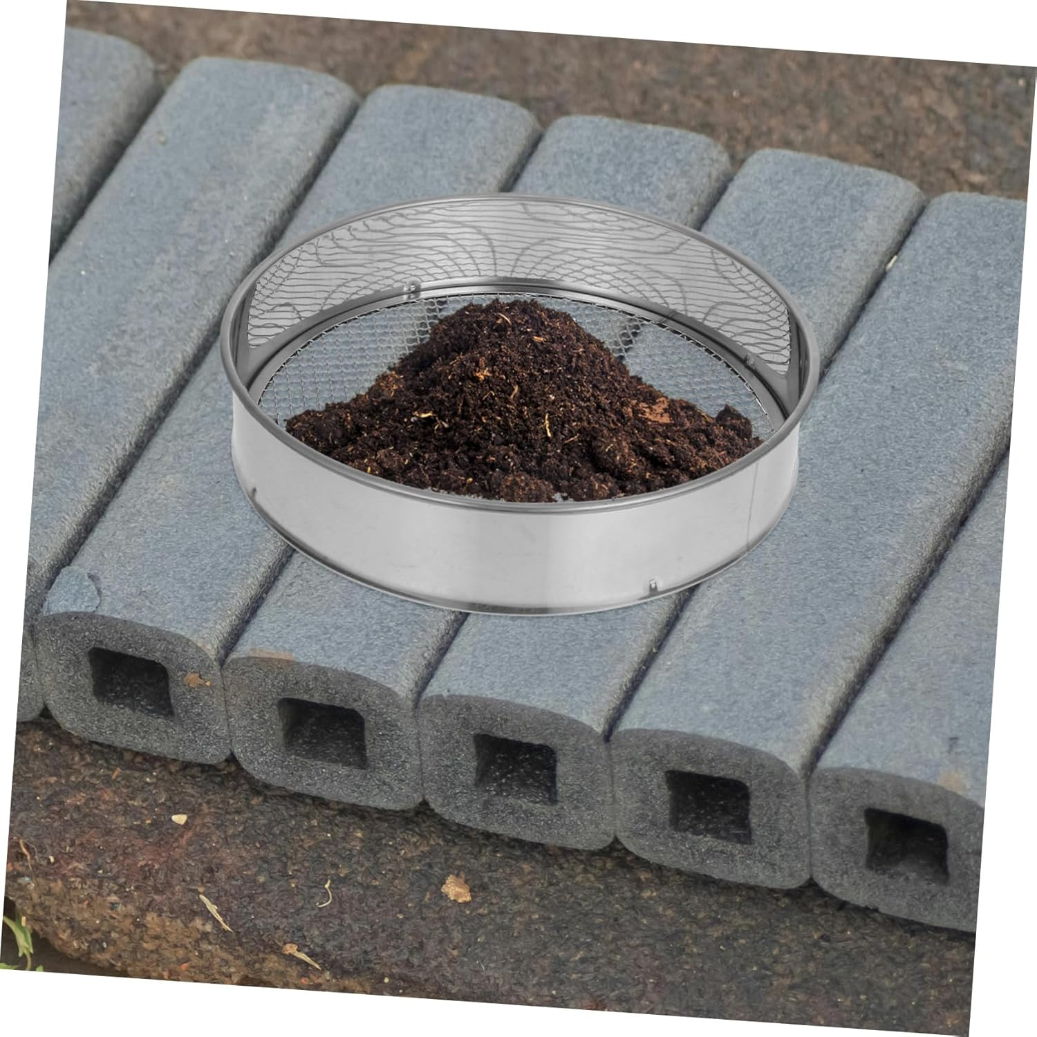 OFFSCH Garden Soil Sifter Sieve Mesh Sifter for Rocks Handheld Soil Sieve Essential Gardening Tool