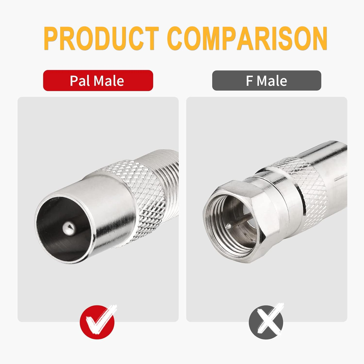 10Pcs Female to Male TV Aerial Coaxial Coupler for Antenna Cables Satellite Cables Coaxial Cables T/F Screw Connector Socket to RF Coax Aerial Adapter TV Aerial Coaxial Coupler for Antenna Cables image number 3