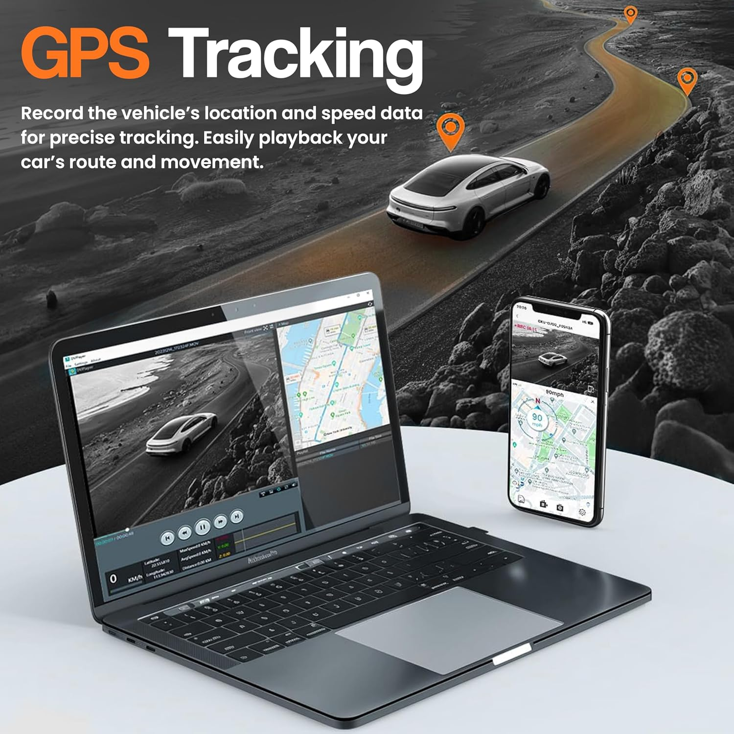 RFAQK Dash Cam 4K Front and Rear - Full HD 1080P Dash Camera, 4K Car Dashboard Recorder with 3.2&rdquo; IPS Screen & 32GB Card, Wi-Fi GPS Night Vision Loop Recording 170&deg;, Wide Angle WDR and Parking Monitor image number 2