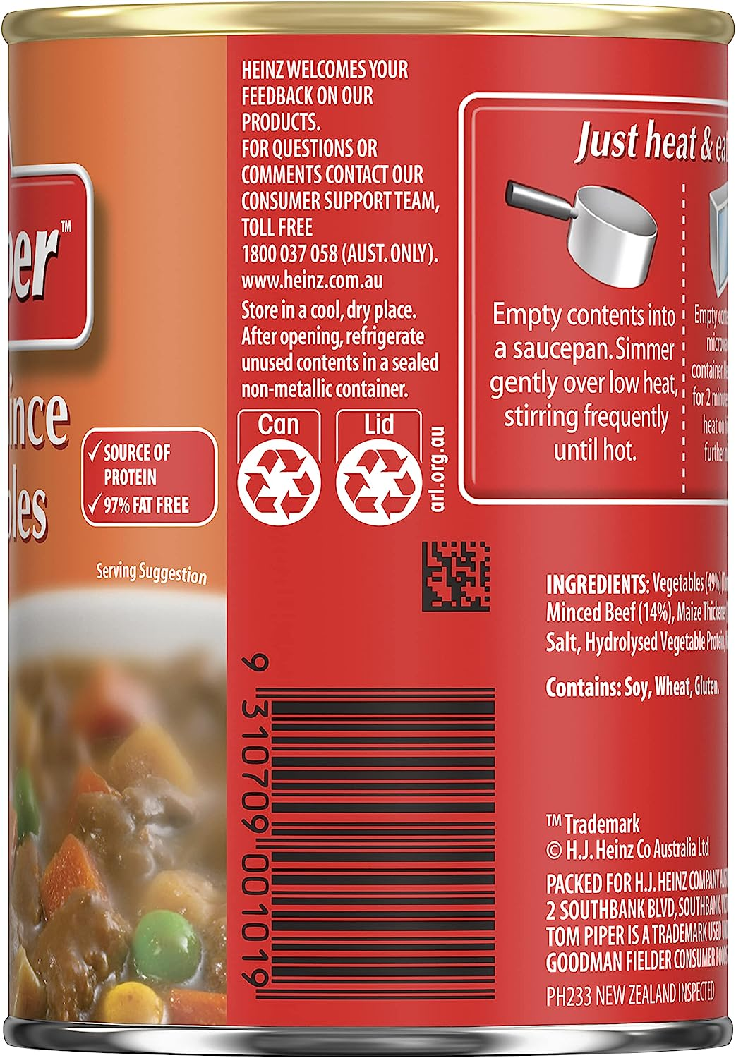 Tom Piper Savoury Mince and Vegetables Canned Meal Ready to Eat Quick and Convenient Meal 400G image number 3