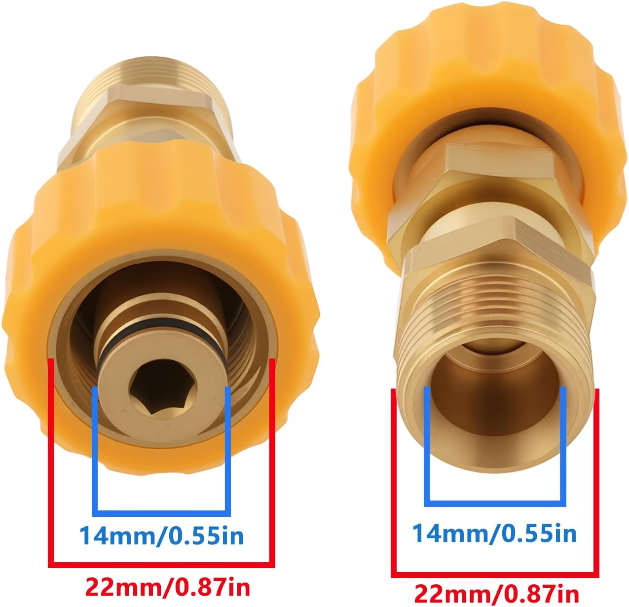 Pressure Washer Adapter TR22 IG Easy Lock to M22 AG Compatible with K&auml;rcher HD HDS Prohd Series with TR22 Easy!Lock Thread image number 2