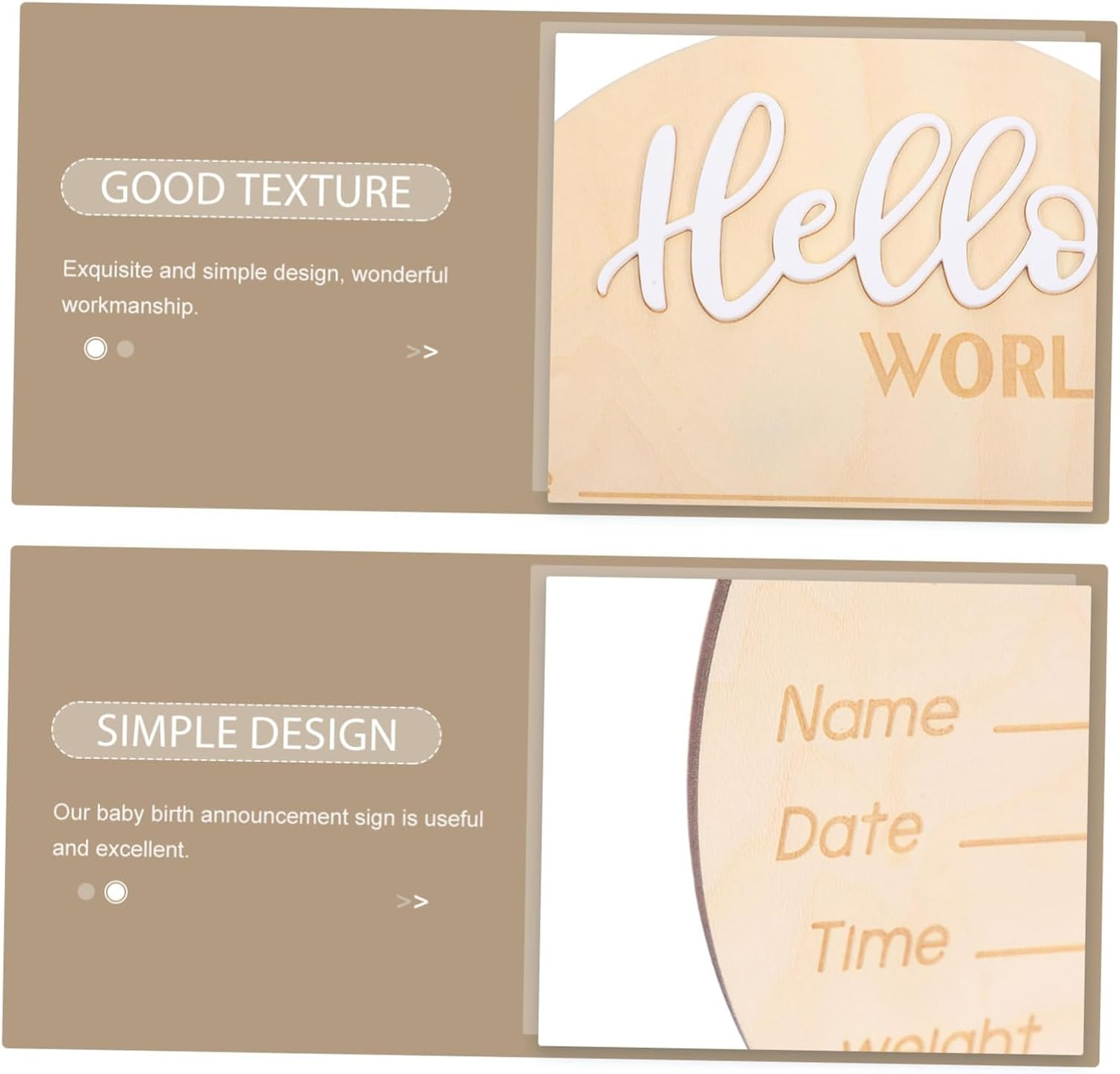 SUPVOX Baby Announcement round Wooden Name Sign for Newborn Birth Announcement Photography Prop Suitable for Infant image number 5