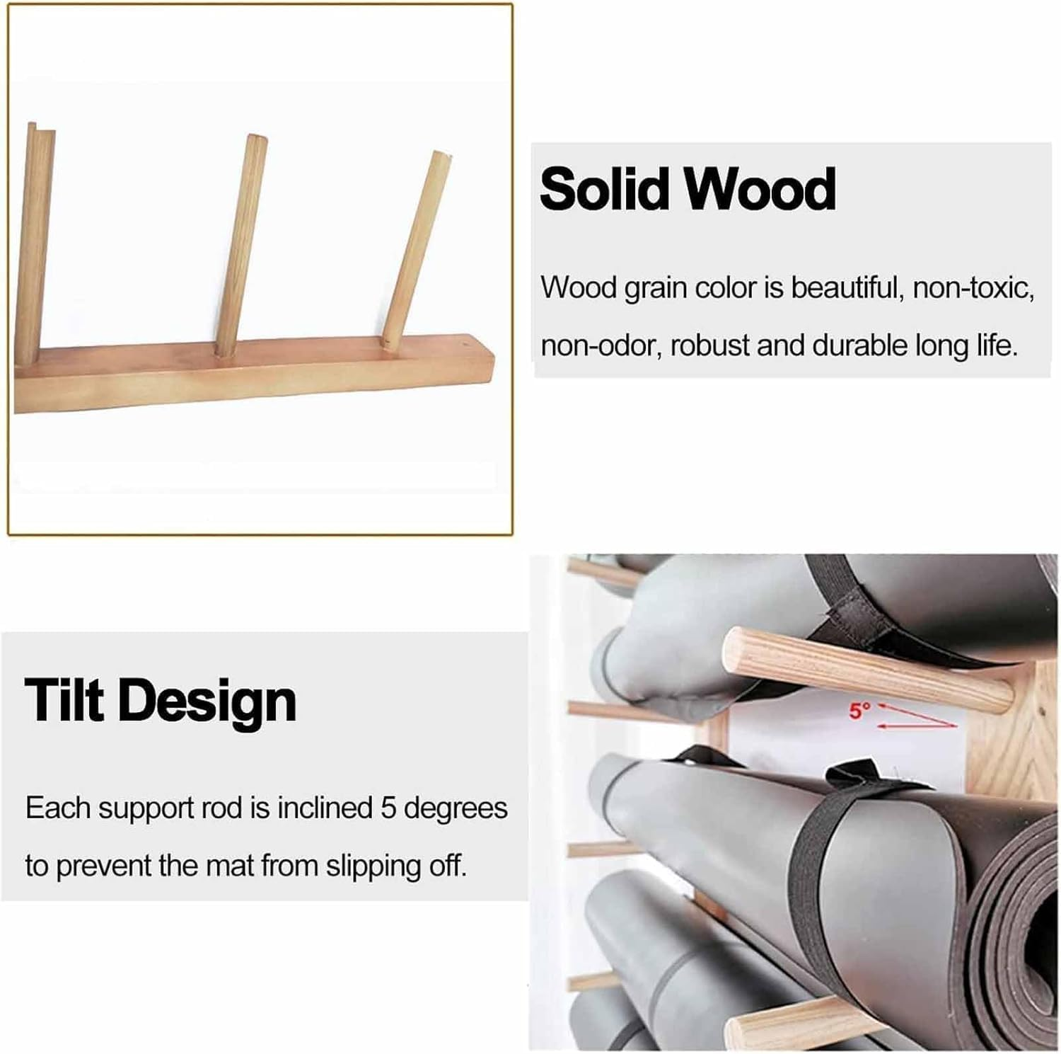 Wall Holder Storage Shelf， 6/9 Layers Yoga Mat Storage Rack Wall Mounted image number 2