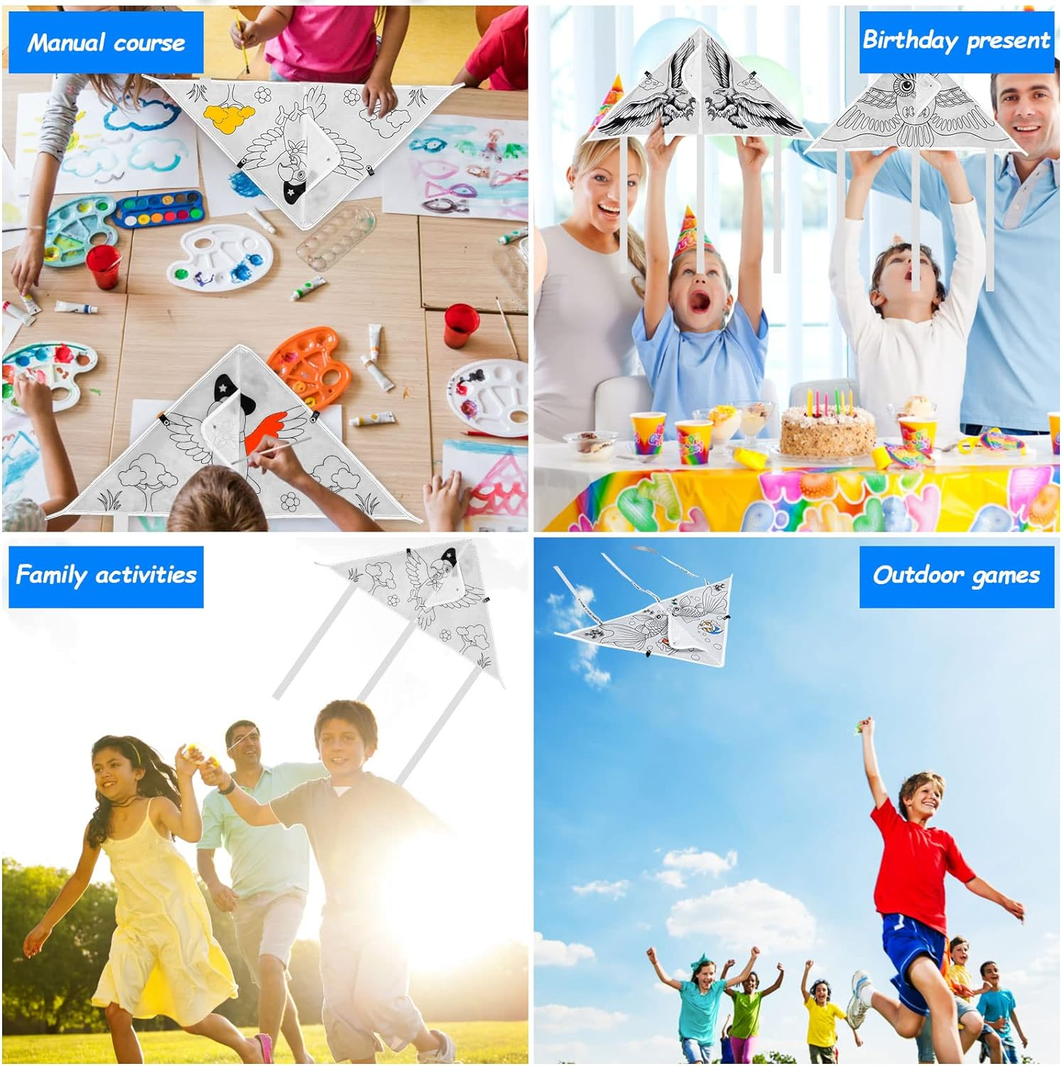 20 Psc DIY Color Filled Kite for Kids Kite Making Kit Bulk, Painting Kites,Decorating Coloring Kite Party Pack,Colorful Life Kite for Kids & Adults, Extremely Easy to Fly Kite for Beginner 10 image number 2