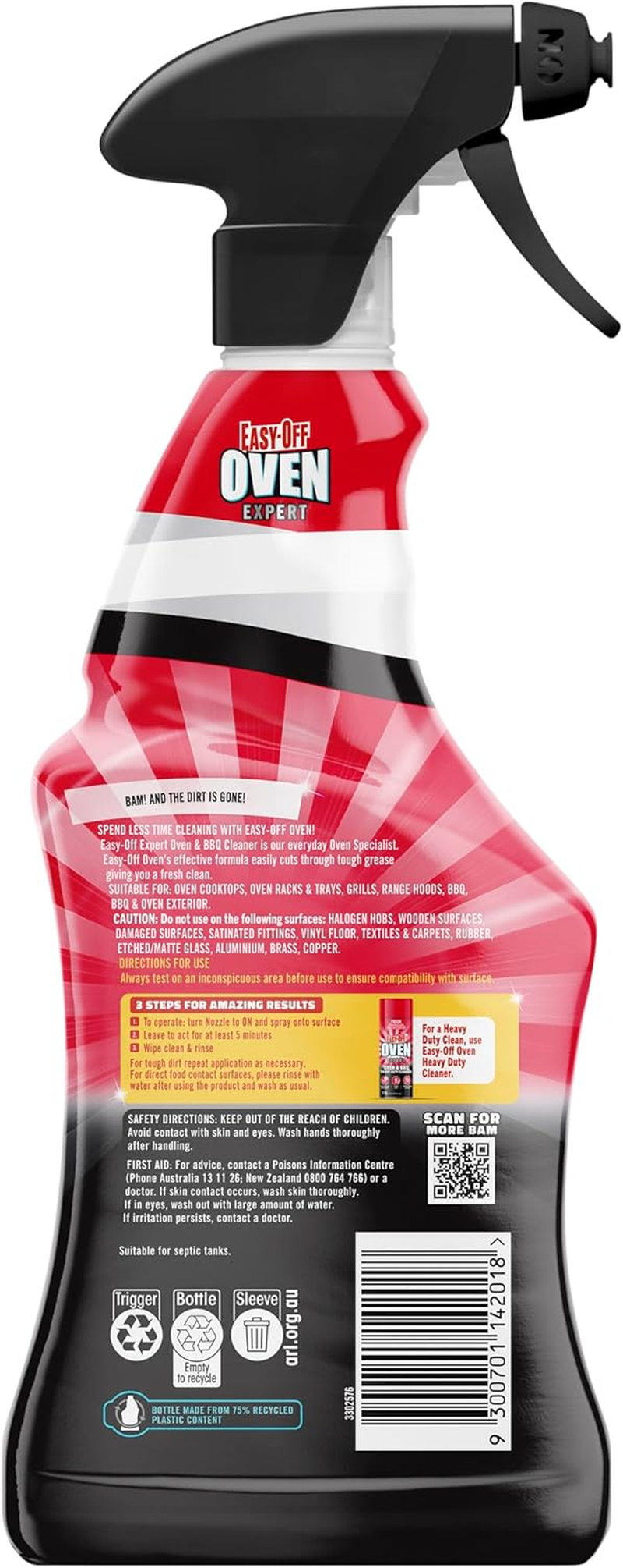 Easy off Bam Oven & BBQ Everyday Cleaner Trigger Spray 750 Ml image number 5