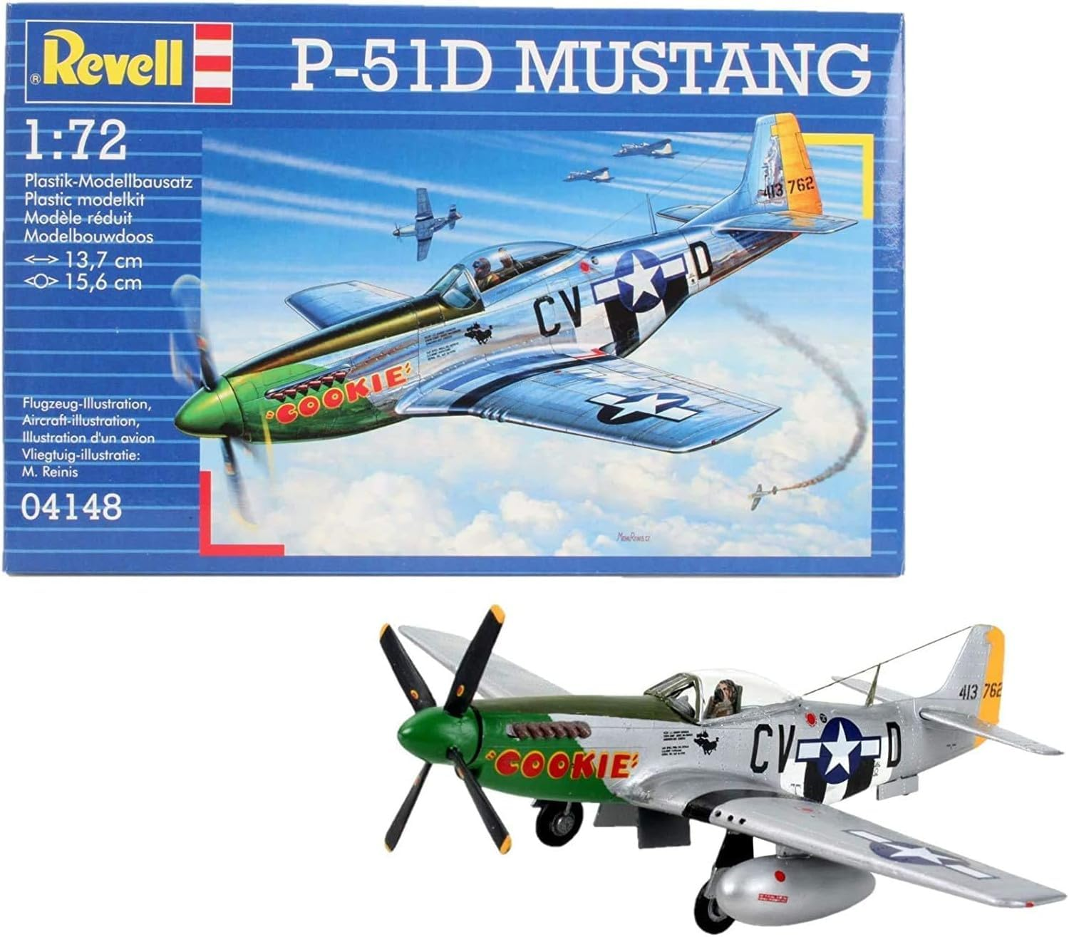 Revell P-51D Mustang 1:72 Scale Model Kit -Plastic Model Kit image number 6