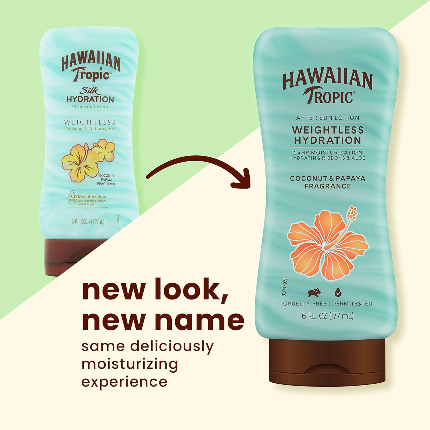 Hawaiian Tropic Silk Hydration Weightless after Sun Gel Lotion with Hydrating Aloe and Gel Ribbons, 6 Ounce