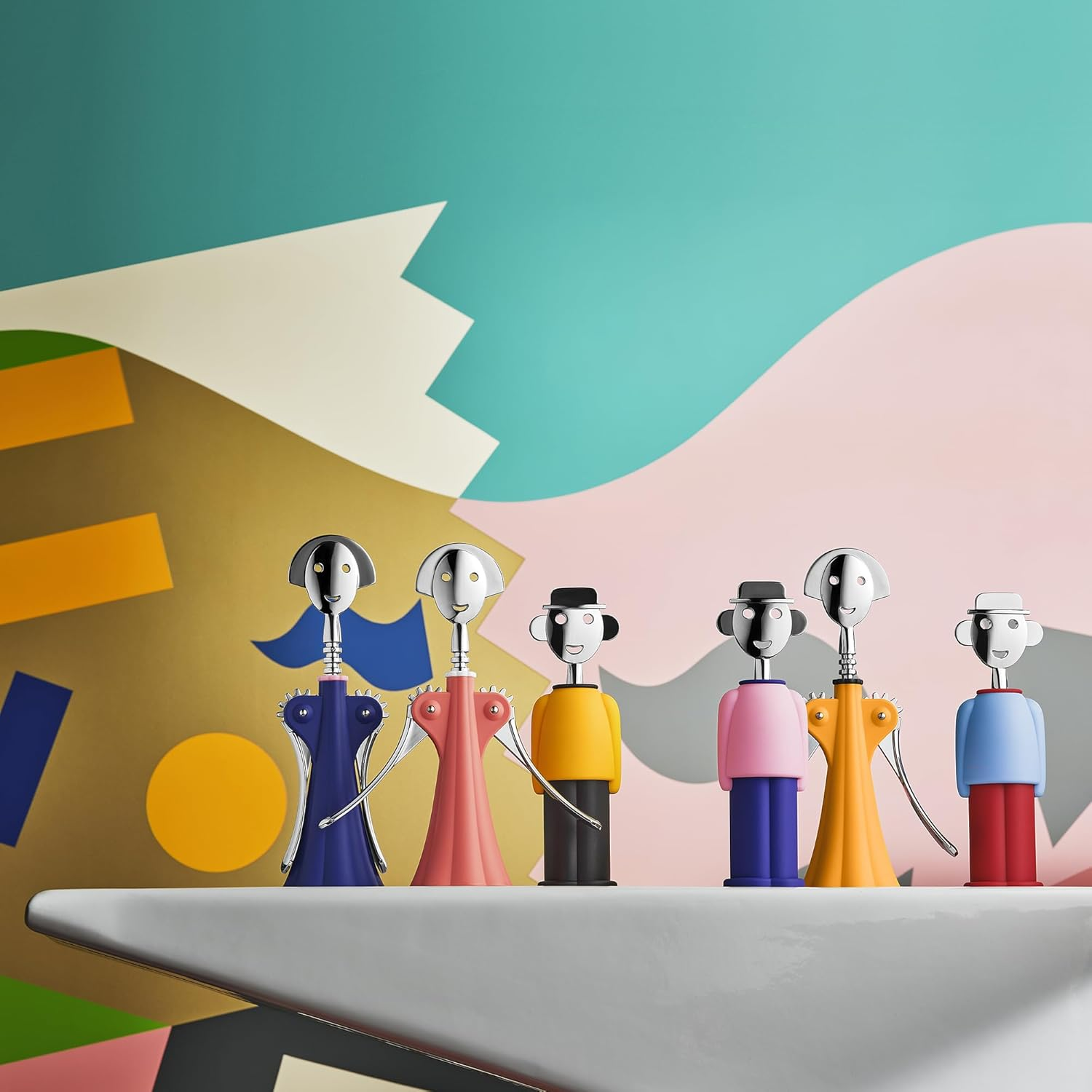 Alessi AM23 YB - Alessandro M. Corkscrew in Thermoplastic Resin, Yellow and Black and Chrome Plated Zamak.