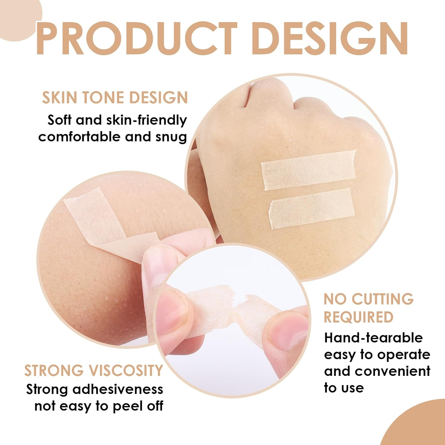 6 Pack Rolls PE Micropore Medical Paper Tape Roll 1.25Cm X 9.1M, Flexible & Breathable Self Adhesive Waterproof Medical Tape for Eyelash Extensions Wound Sensitive Skin Injuries Swelling Sport (Skin) image number 5