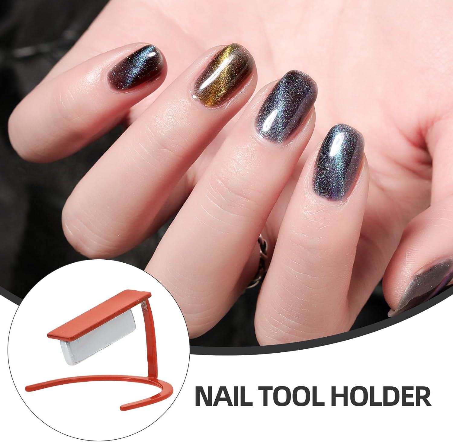 LIFKICH Cat Eye Nail Polish Magnet Tool Stand Red 3D Magnetic Cat Eye Gel Nail Magnet Holder for Manicure image number 4