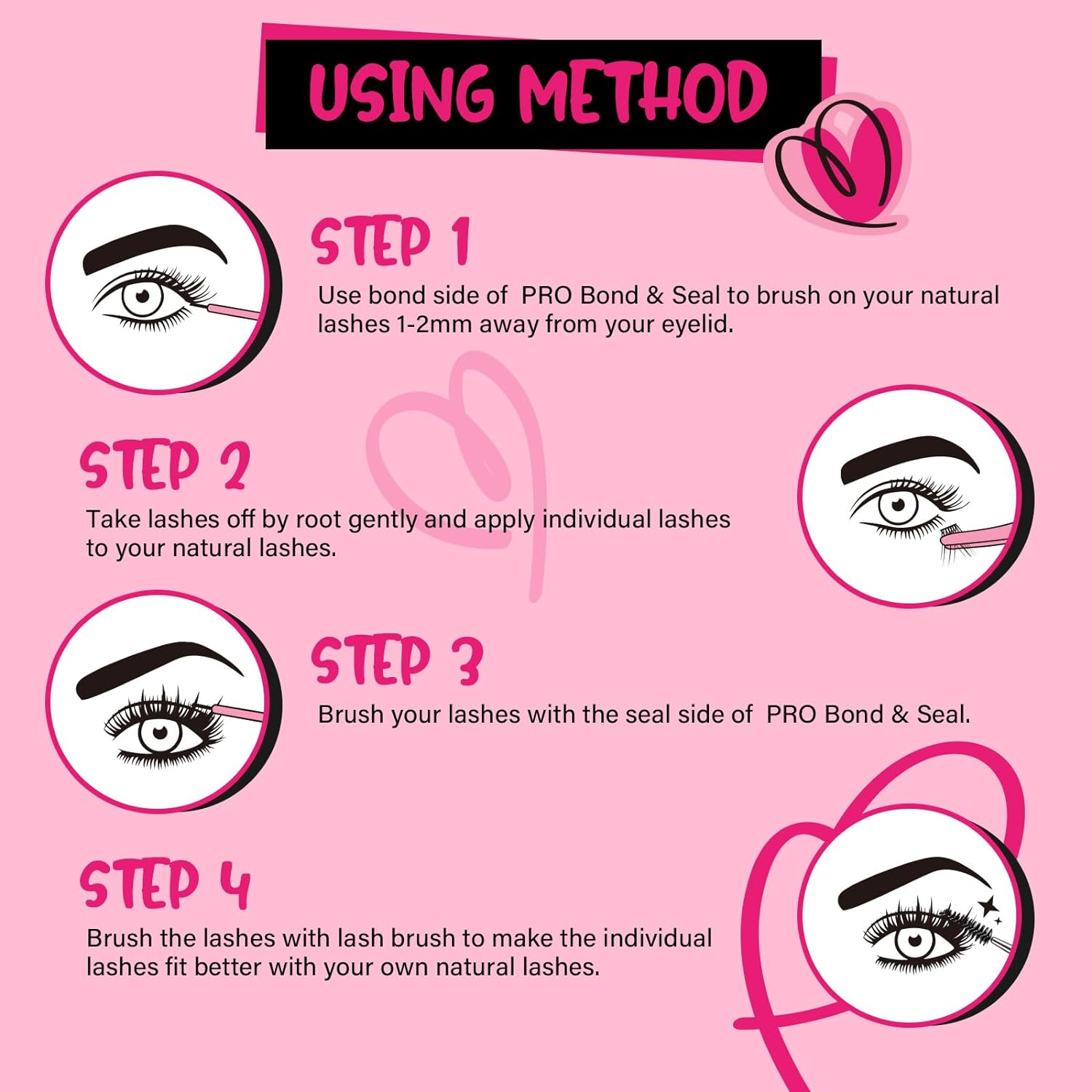 PRO 280Pcs Lash Clusters Kit DIY Lash Extension Kit Eyelash Extension with Lash Bond and Seal Applicator Brush Individual Lashes Kit Various Styles Easy to Apply at Home (30D-9-16Mix) image number 2