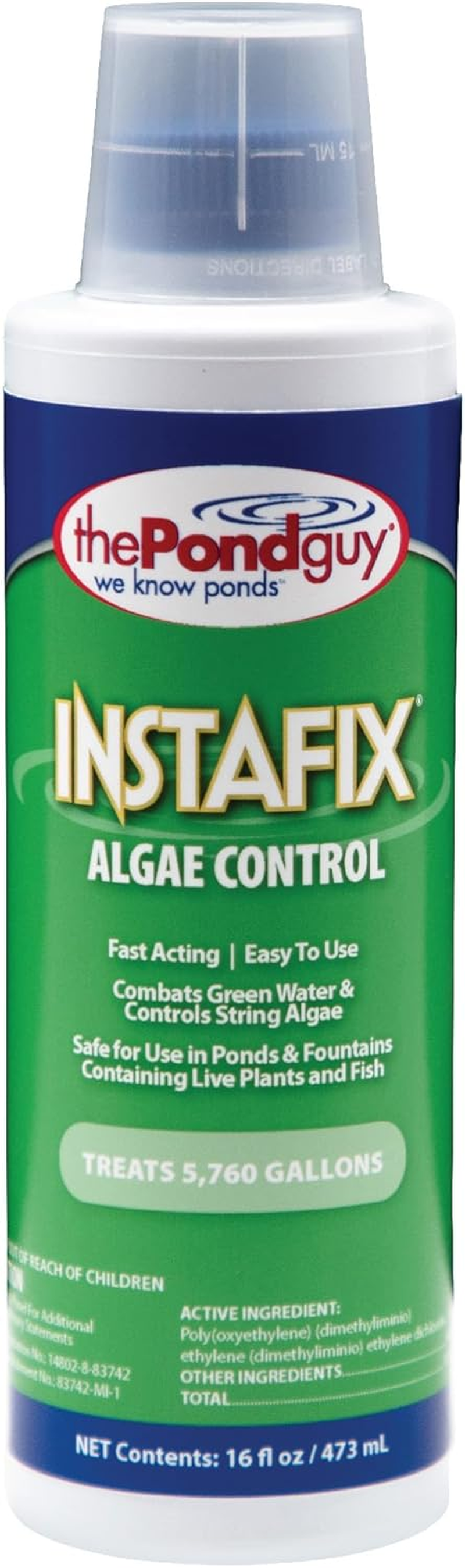 The Pond Guy Instafix Algae Control, Outdoor Water Garden, Fountain & Birdbath Algae Solution, EPA Registered Liquid Algaecide, Control Green Water & String Algae, Bird, Fish & Pet Safe, 16 Ounce image number 2