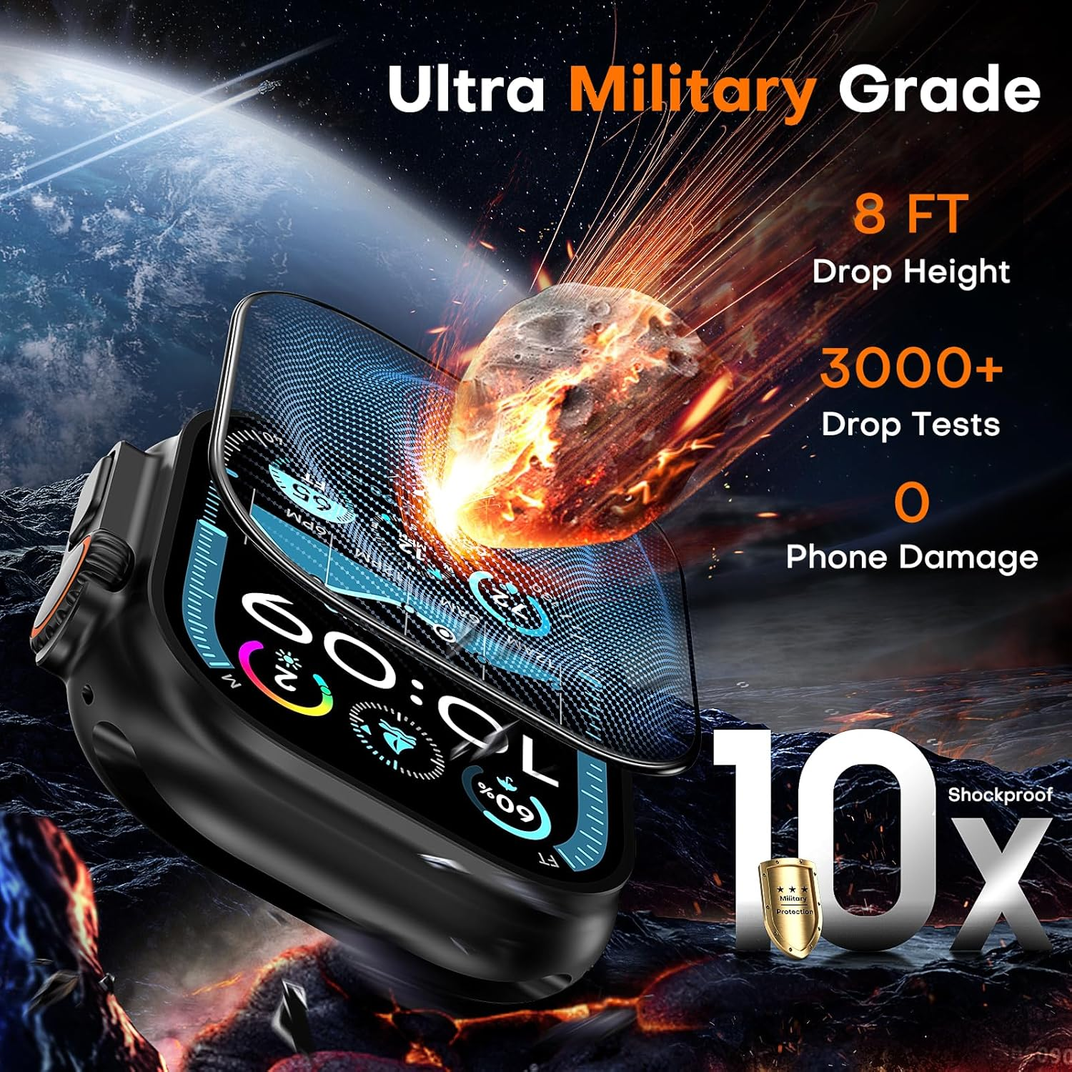 TAURI 2 Pack Screen Protector for Apple Watch Ultra 2/1 49Mm, with Auto-Installation, Tempered Glass, Scratch-Resistant,[Military Grade Protection] Film image number 6