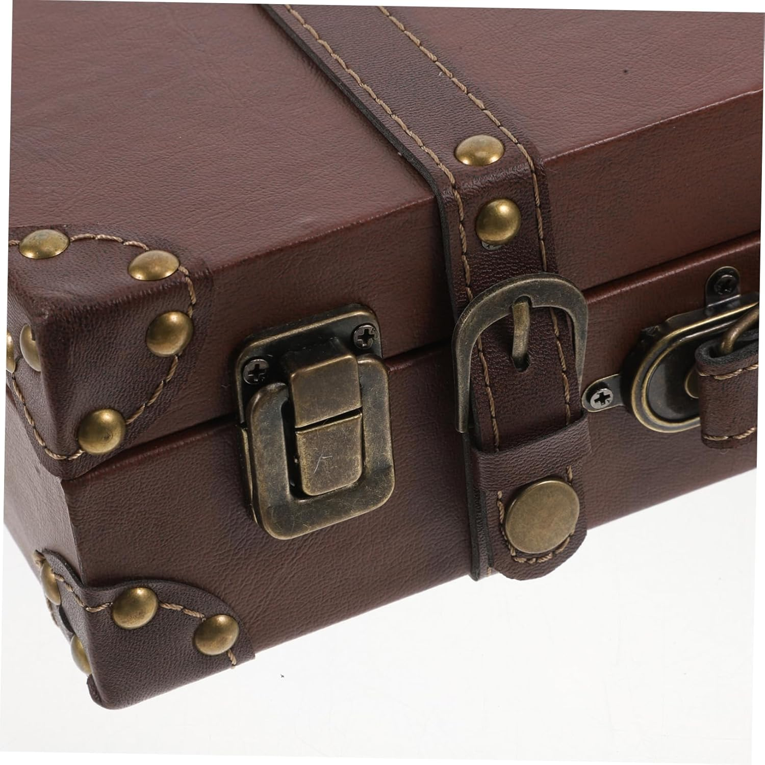 NOLITOY Suitcase Storage Box for Clothing Display and Photo Props Small Size Brown Decorative Travel Trunk for Home Decor and Event Organizing image number 5