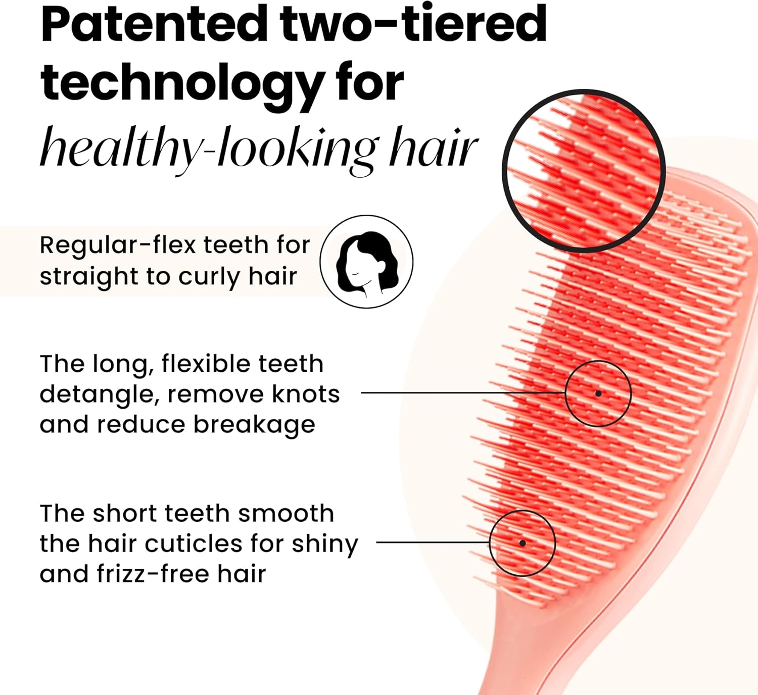 Tangle Teezer Wet Detangler, Large, Peach Glow image number 3